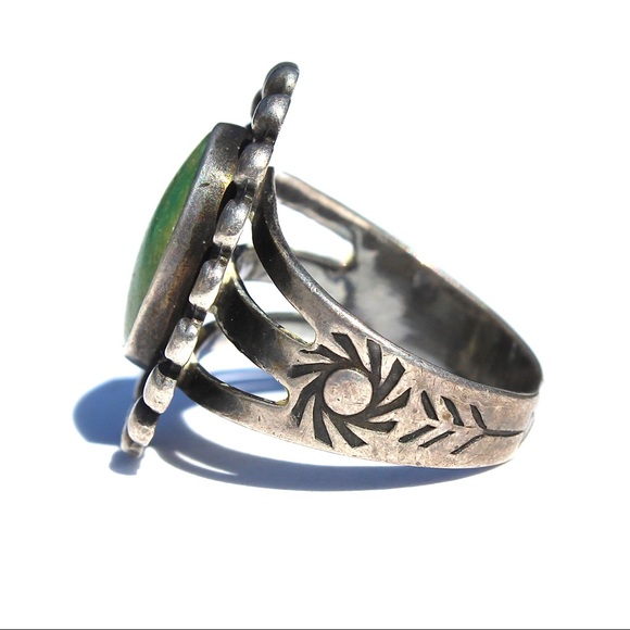 Vintage Fred Harvey Era Turquoise Sterling Ring 5 - Picture 4 of 6